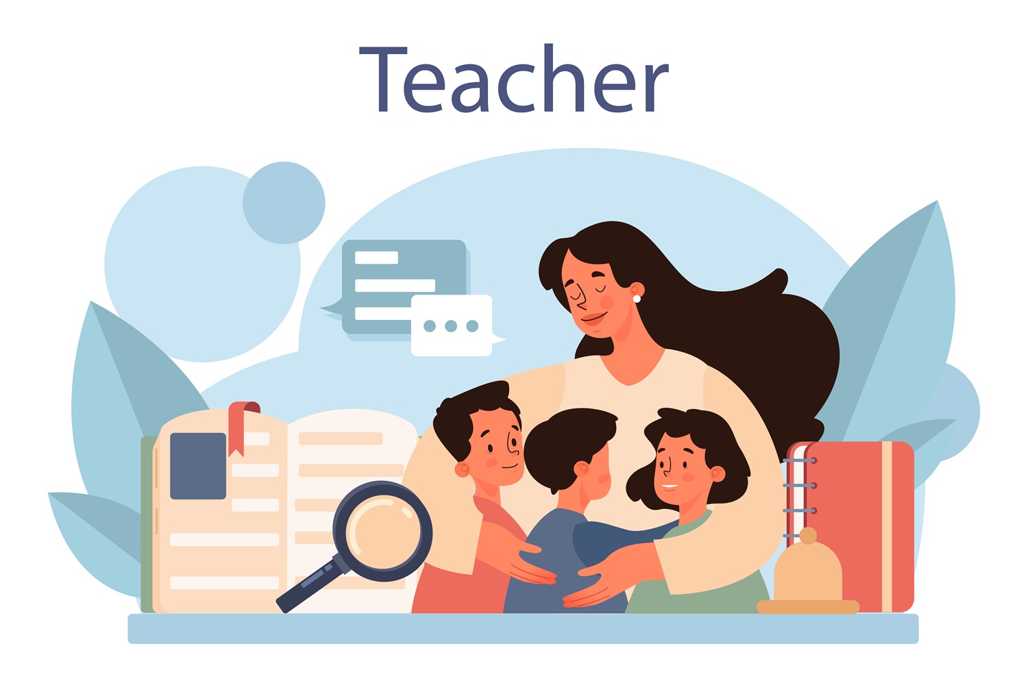 Teacher helping student